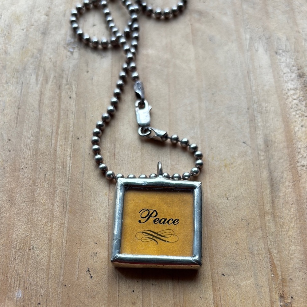 Brighton Silver and Yellow Peace Necklace